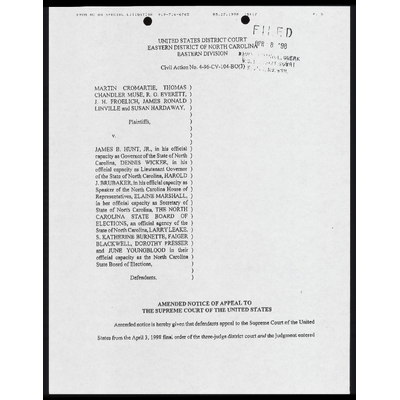 Amended Notice of Appeal to the Supreme Court of the United States preview