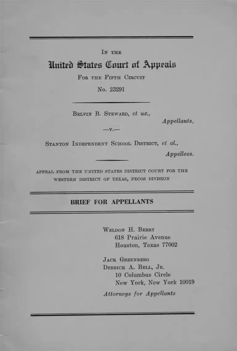 Steward v. Stanton Independent School District Brief for Appellants preview