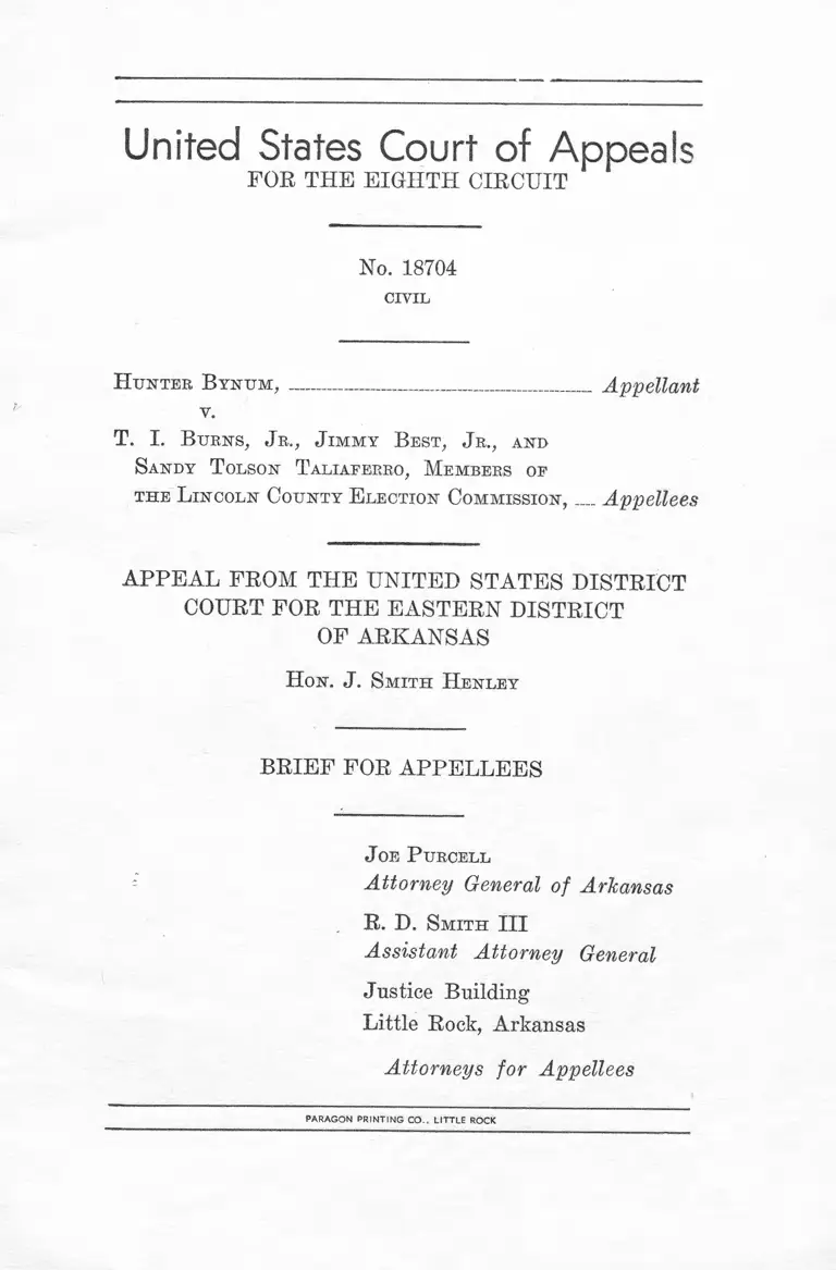 Bynum v Burns Jr Brief for Appellees preview