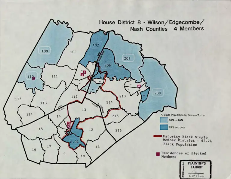 Map of House District 8 - Wilson/Edgecombe/Nash Counties preview