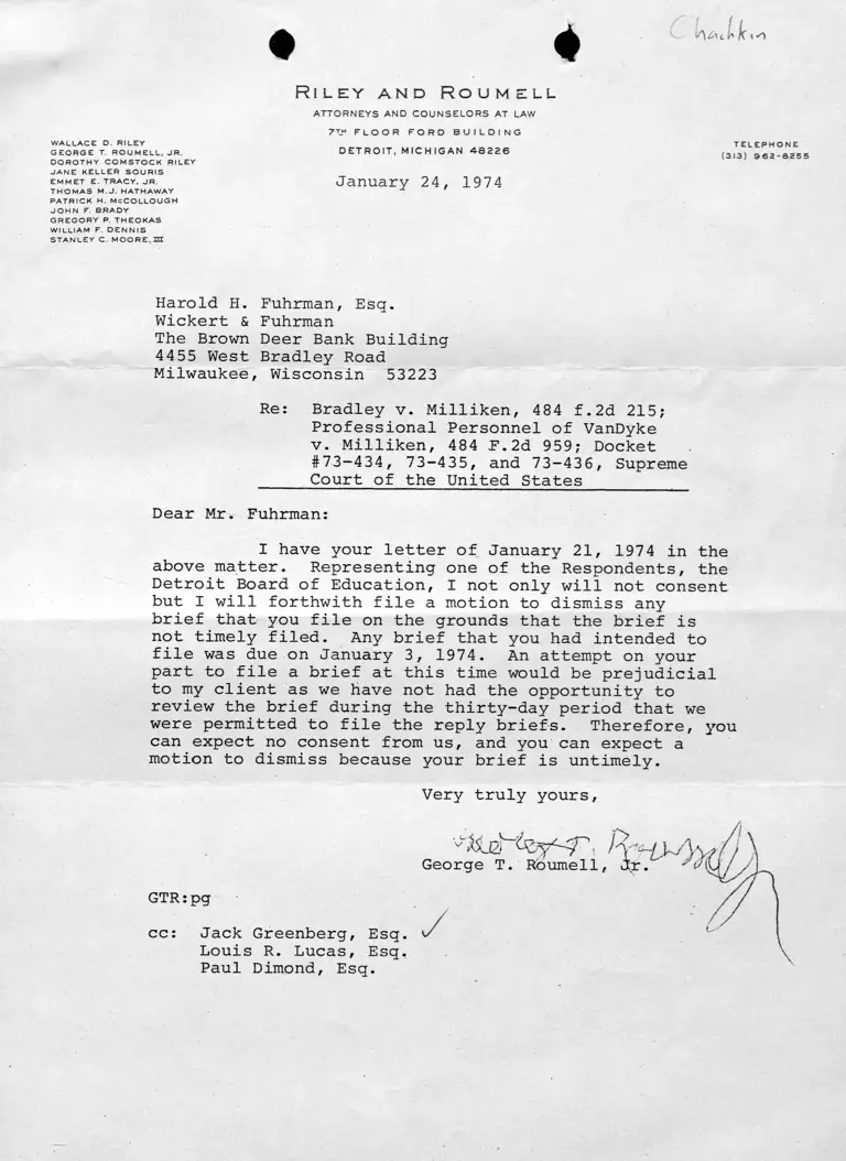 Letter to Fuhrman from Roumell RE Proposed Brief preview