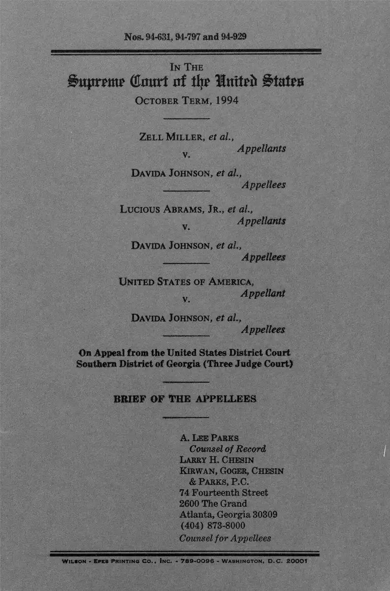 Miller v. Johnson Brief of the Appellees preview