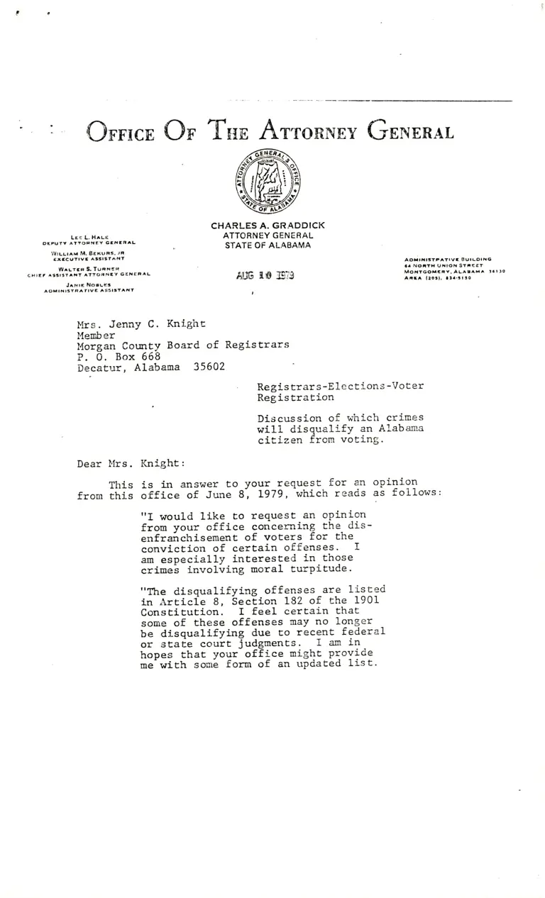 Correspondence from Graddick and Breland to Knight preview