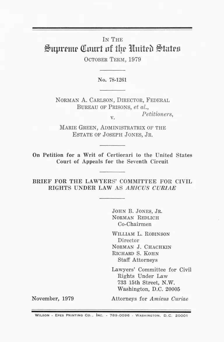 Carlson v. Green Brief for the Lawyers' Committee for Civil Rights Under Law as Amicus Curiae preview