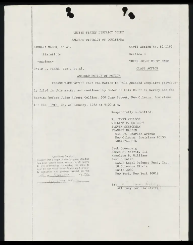 Amended Notice of Motion preview