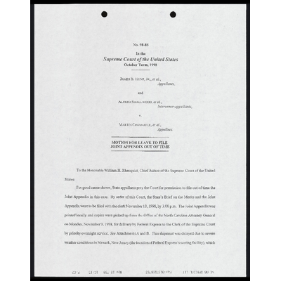 Draft Motion For Leave To File Joint Appendix Out Of Time With Fax From Smiley Seeking Cox's Review preview