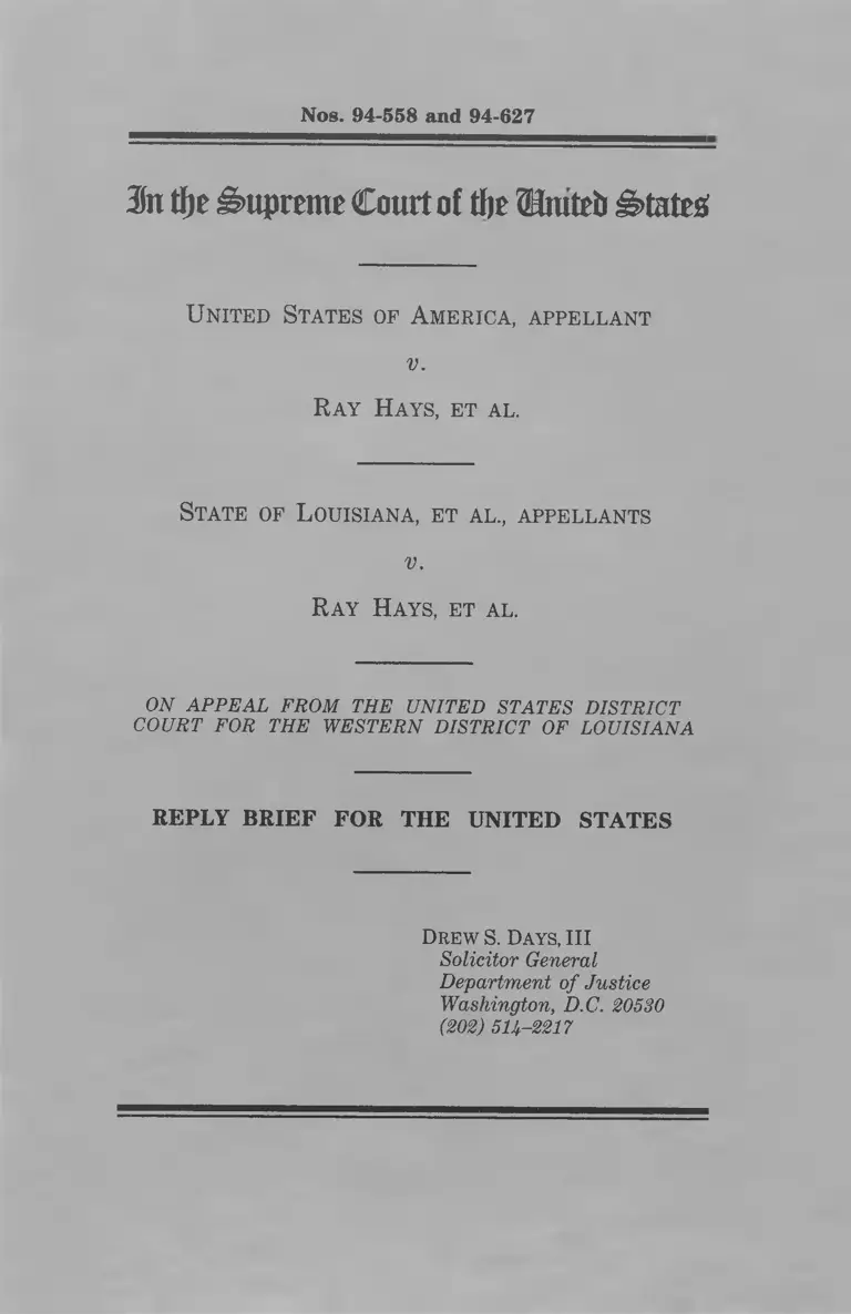 United States v. Hays Reply Brief for Appellant preview