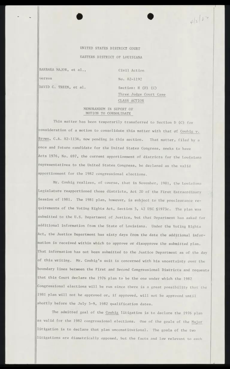 Memorandum in Support of Motion to Consolidate preview
