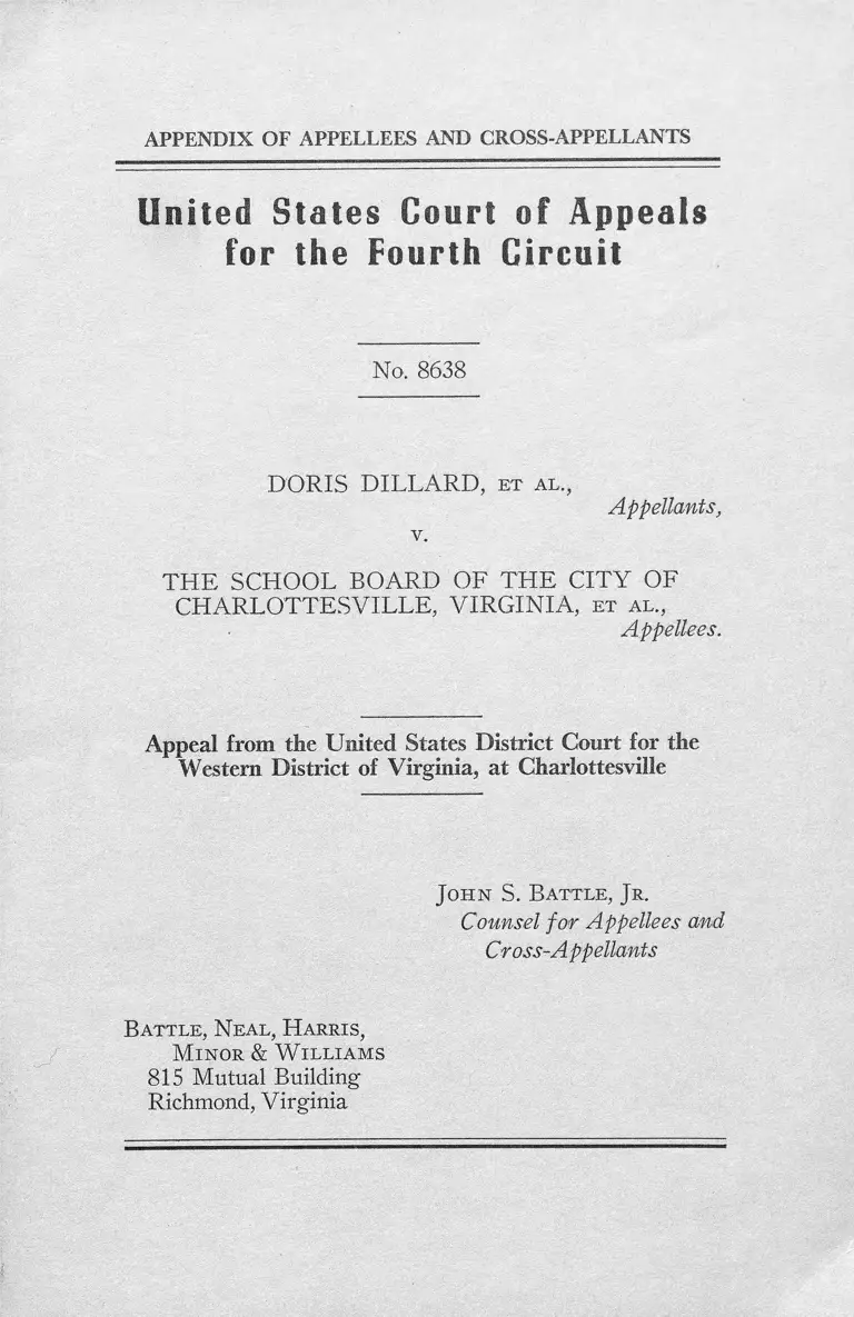 Dillard v. Charlottesville, VA School Board Appendix for Appellees and Cross-Appellants preview