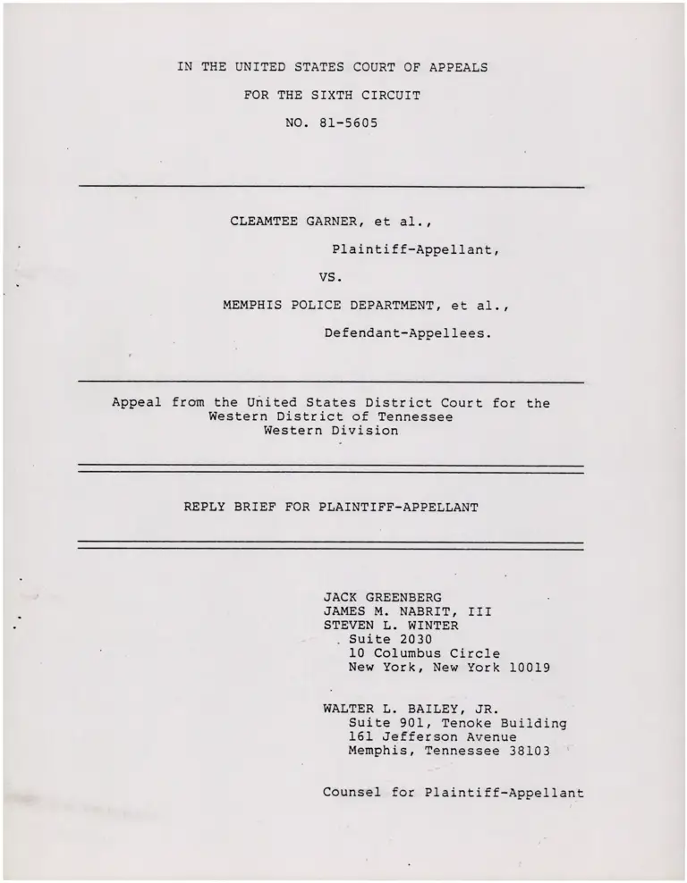 Reply Brief for Plaintiff-Appellant preview