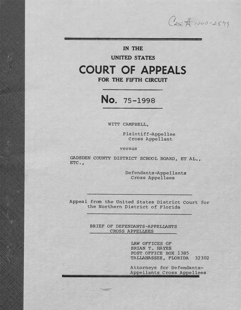Campbell v. Gadsden County District School Board Brief of Defendants-Appellants Cross Appellees preview