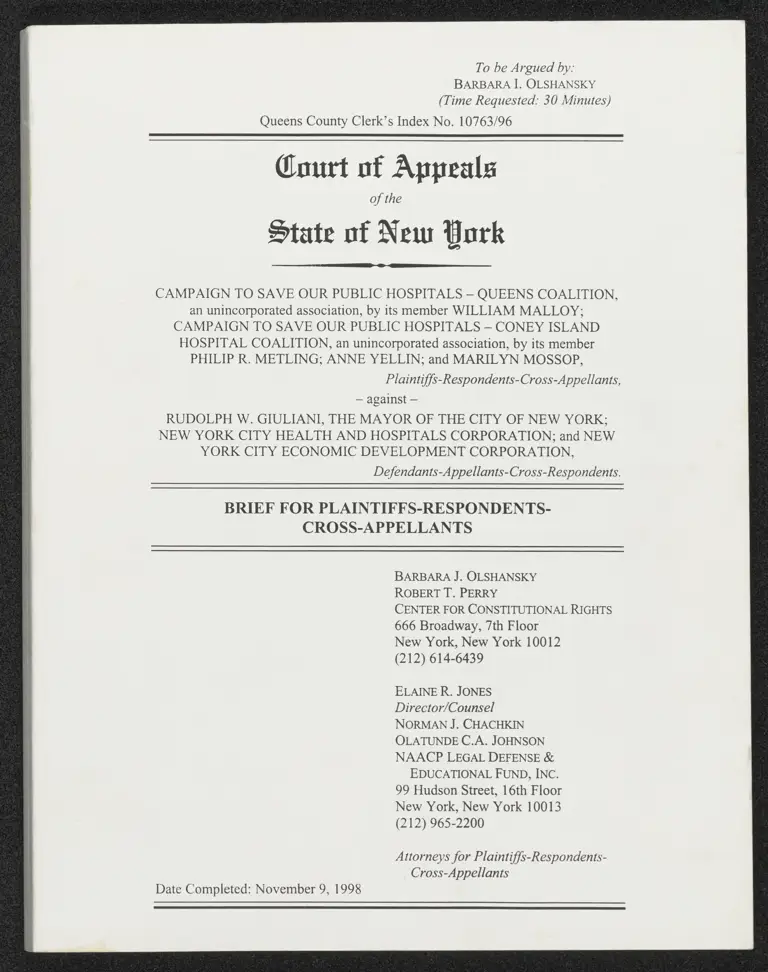 Brief for Plaintiffs-Respondents-Cross-Appellants preview