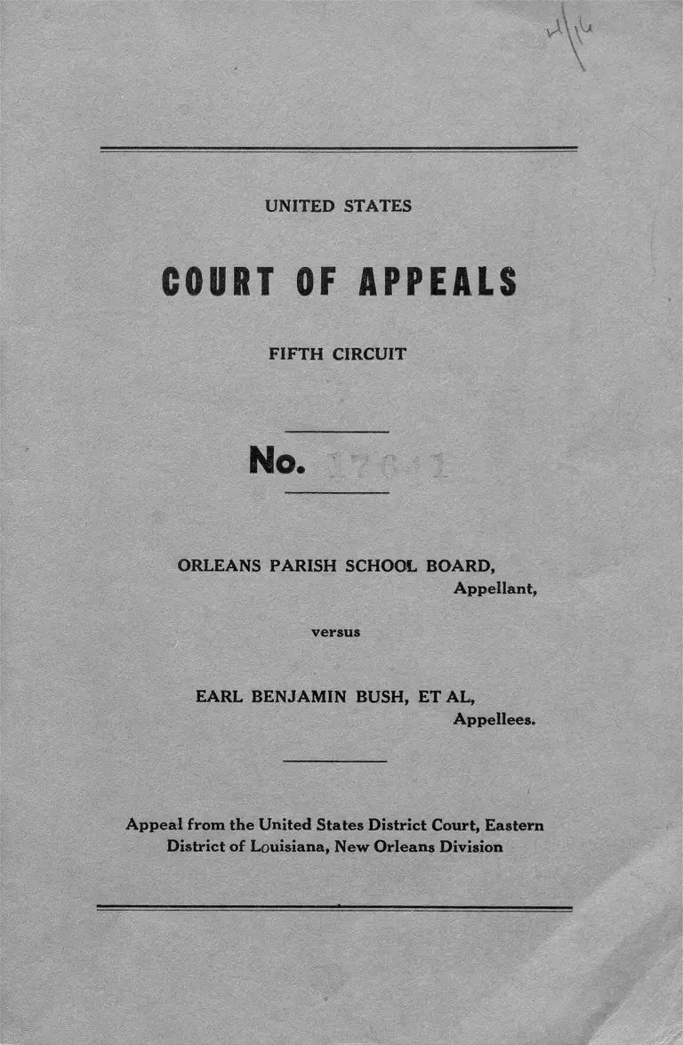 Orleans Parish School Board v. Bush Appeal preview