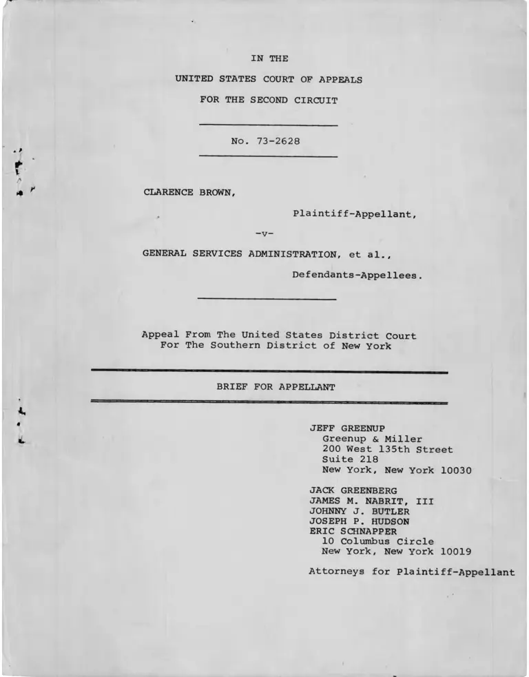 Brown v. General Services Administration Brief for Appellant preview