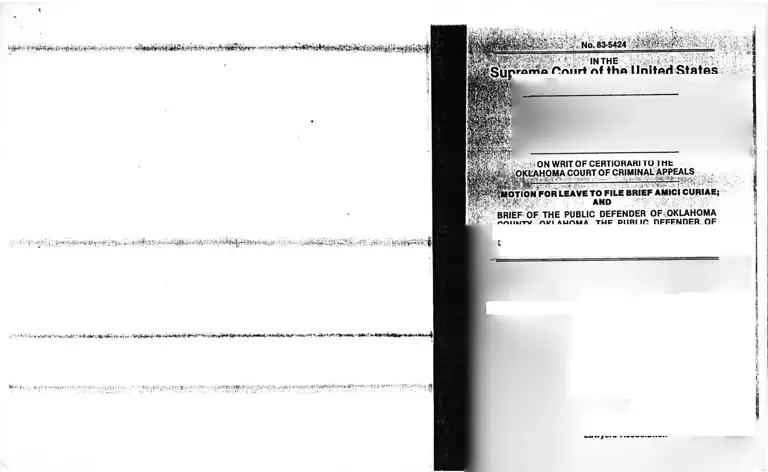 Ake v. Oklahoma Motion for Leave to File Amici Curiae and Brief of the Public Defender of Oklahoma County, The Public Defender of Tulsa County, and the Oklahoma Criminal Defense Lawyer's Association, as Amici Curiae Supporting Petitioner preview