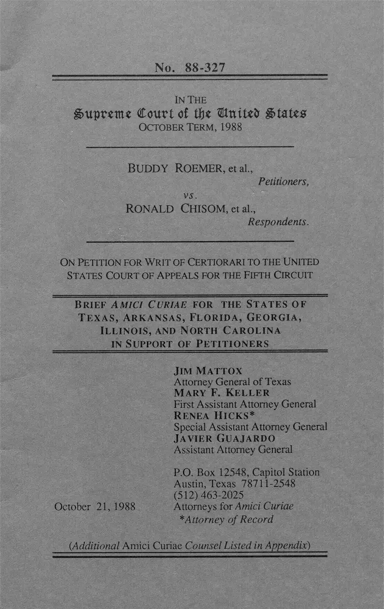 Roemer v Chisom Brief of Amici Curiae preview