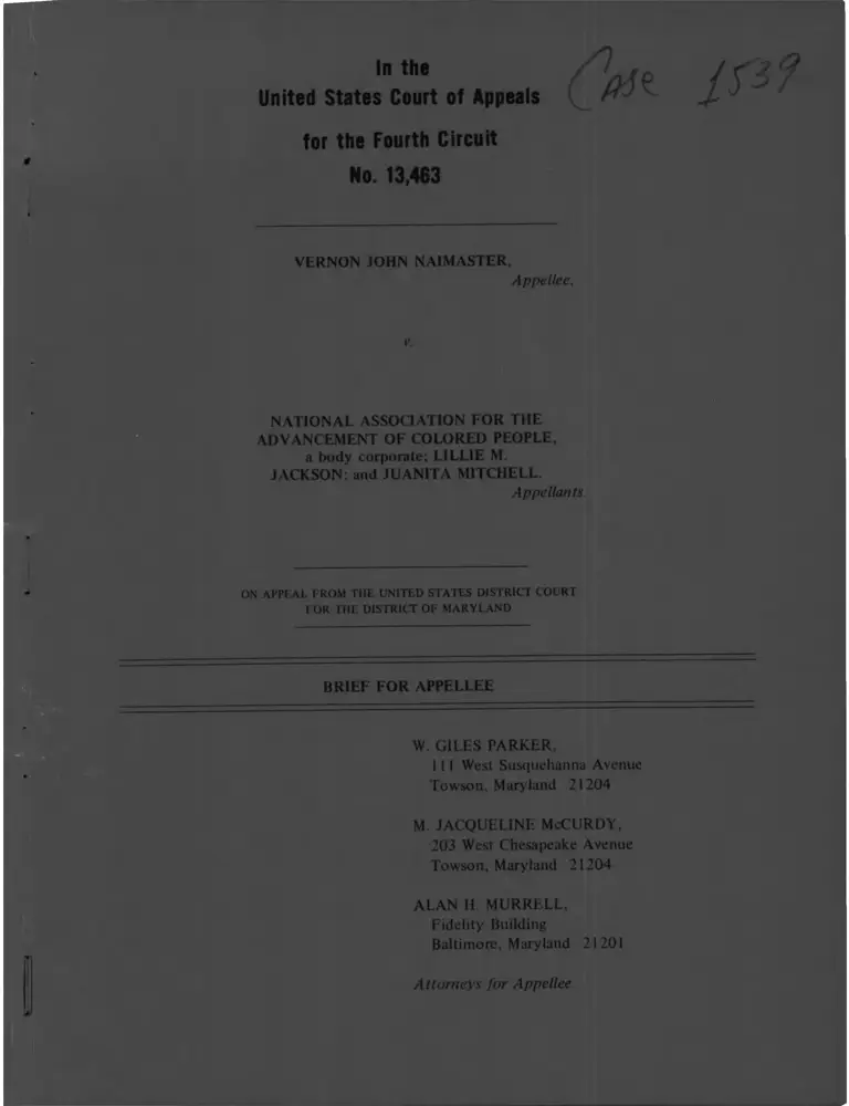 Naimaster v. NAACP Brief for Appellee preview