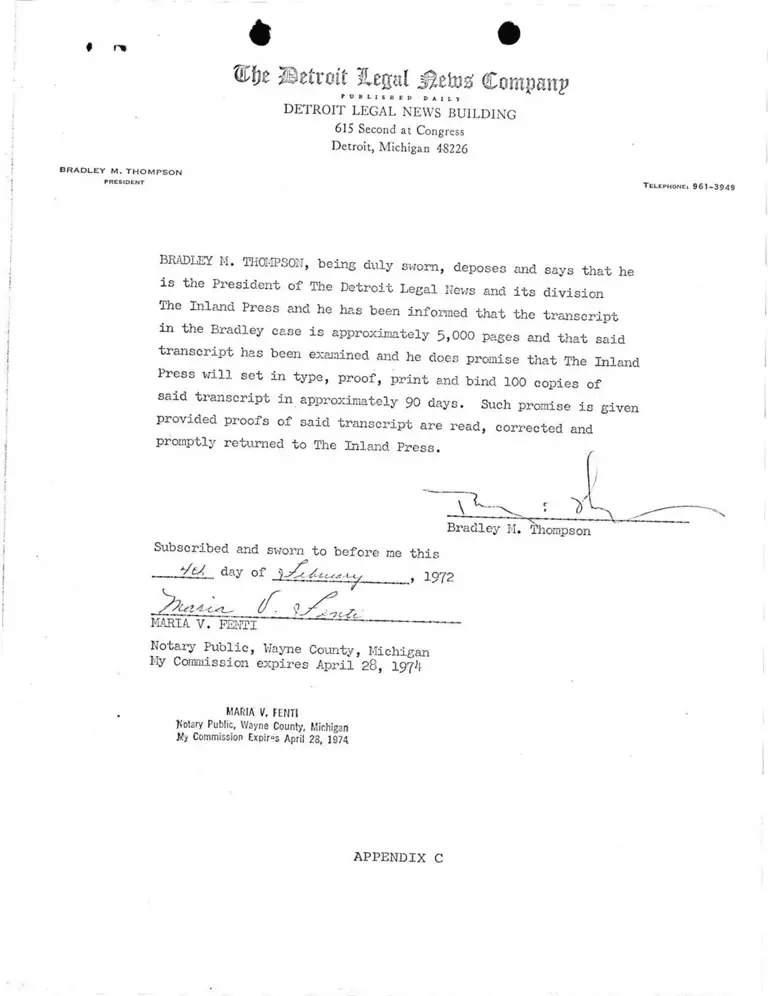 Thompson Deposition and Transcript Order preview