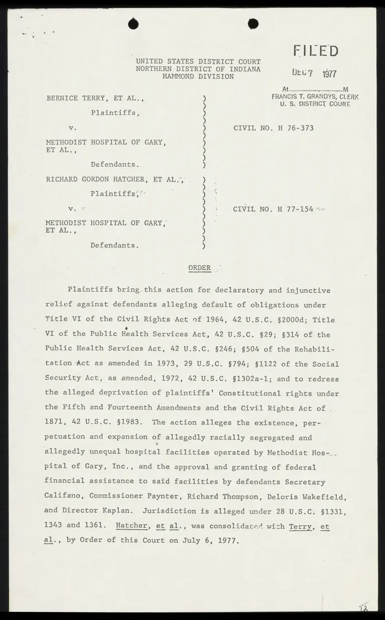 Order Granting Motion to Bifurcate Issues of Violation and Remedy preview