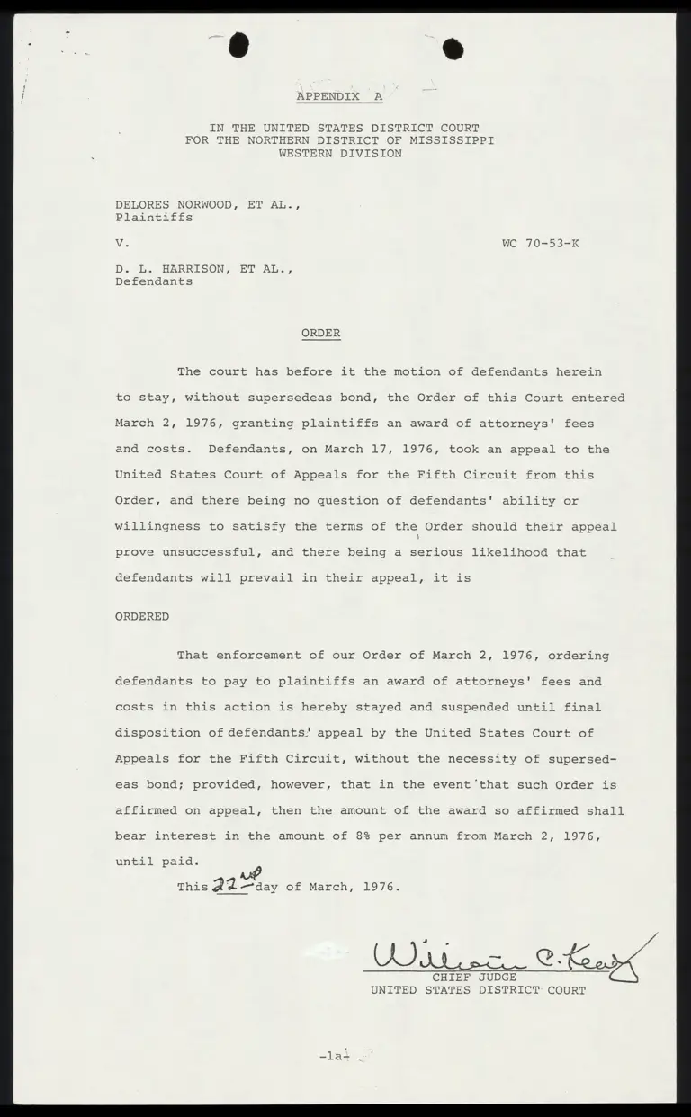 Appendix A - Order Suspending Award of Fees preview