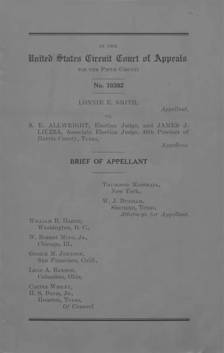 Smith v Allwright Brief of Appellant preview