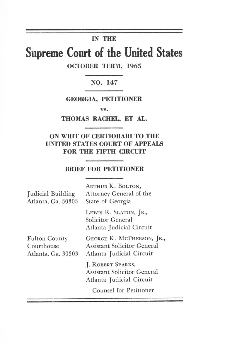 Georgia v. Rachel Brief for Petitioner preview