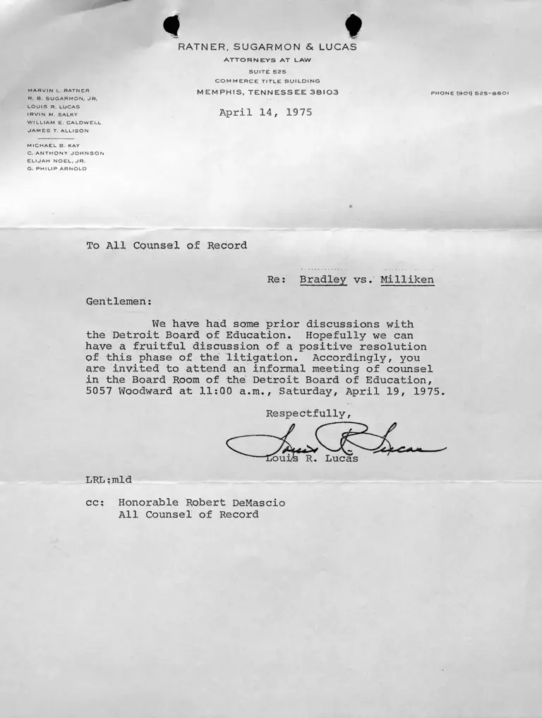 Letter to All Counsel from Lucas RE Meeting Counsel preview