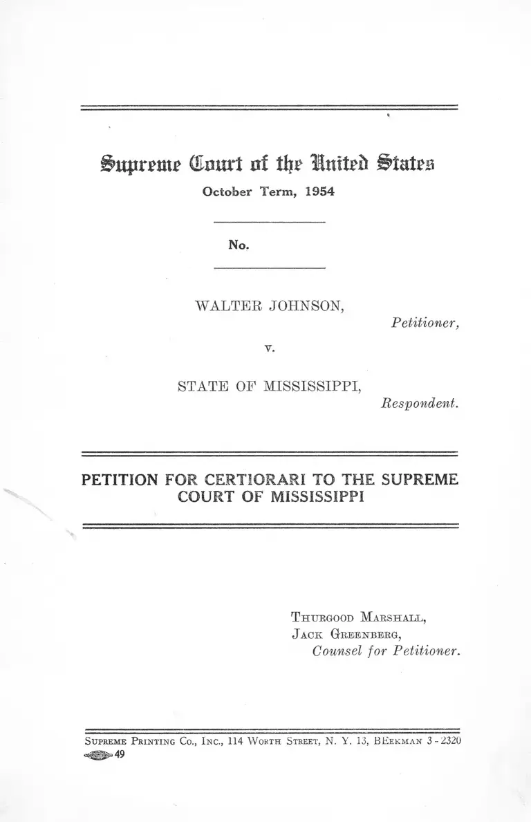 Johnsons v. Mississippi Petition for Writ of Certiorari preview