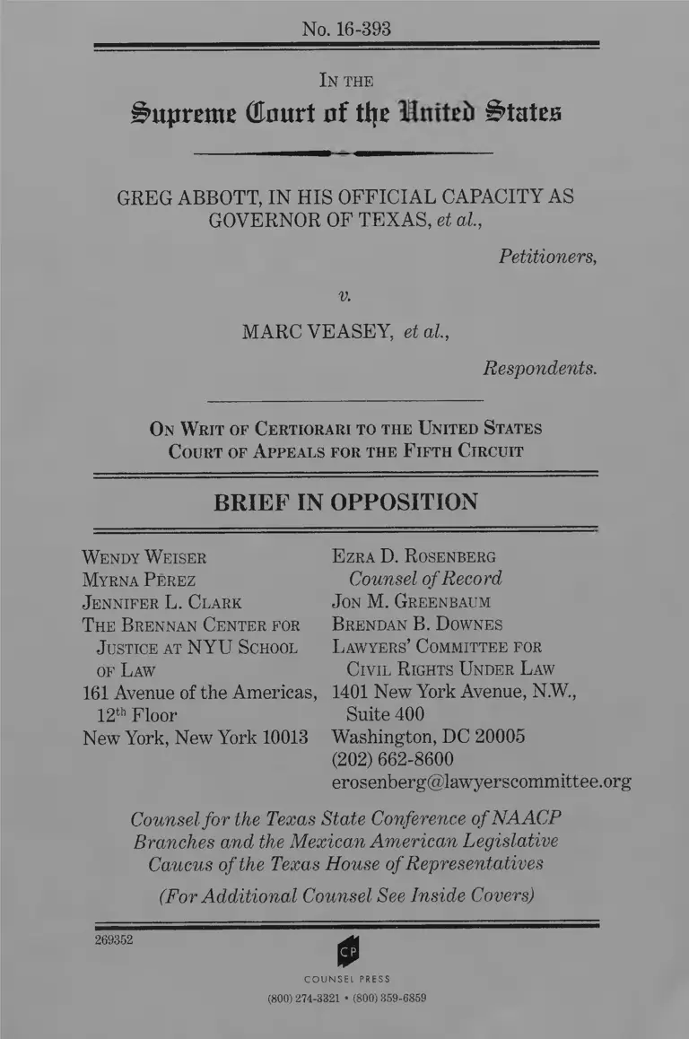 Abbott v. Veasey Brief in Opposition preview