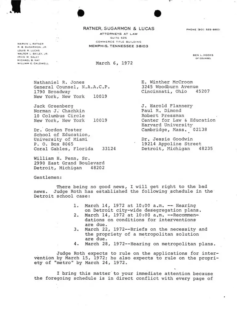 Correspondence from Caldwell to Co-Counsel preview