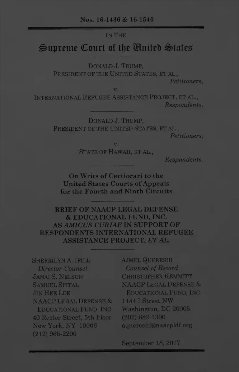 Trump v. International Refugee Assistance Project Brief Amici Curiae preview