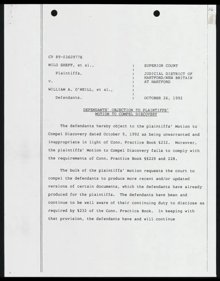 Defendants' Objection to Plaintiffs' Motion to Compel Discovery with Certification preview