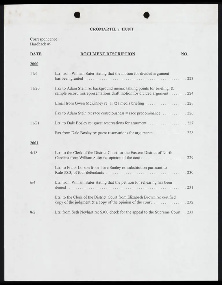 Index to Correspondence Hardback 9 preview