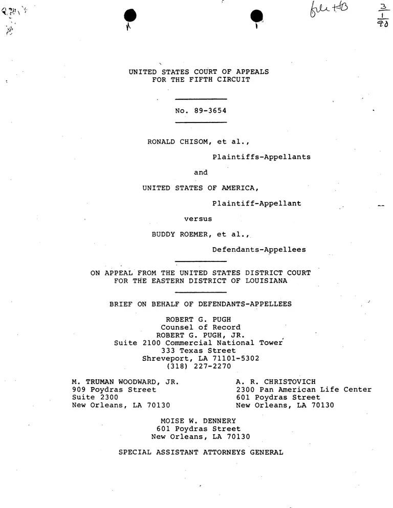 Brief on Behalf of Defendants-Appellees; Correspondence from Turner to Ganucheau preview