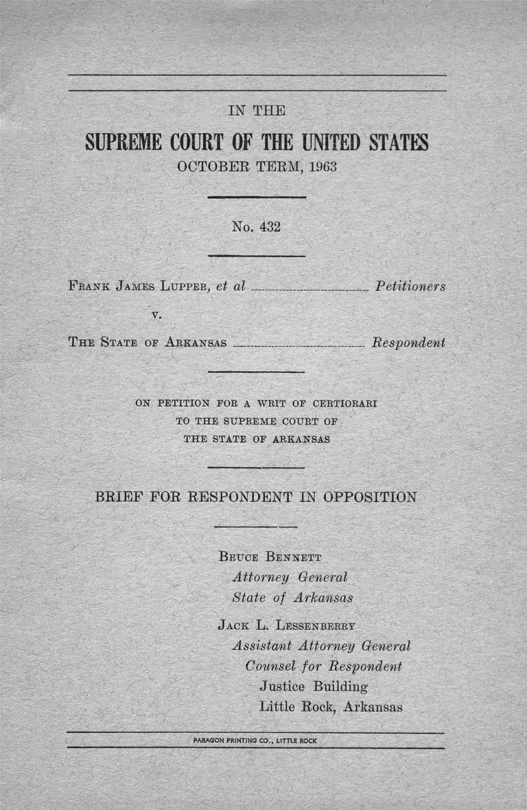 Lupper v. Arkansas Brief for Respondent in Opposition preview