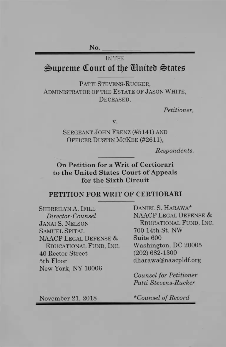Stevens-Rucker v. Frenz Petition for Writ of Certiorari preview