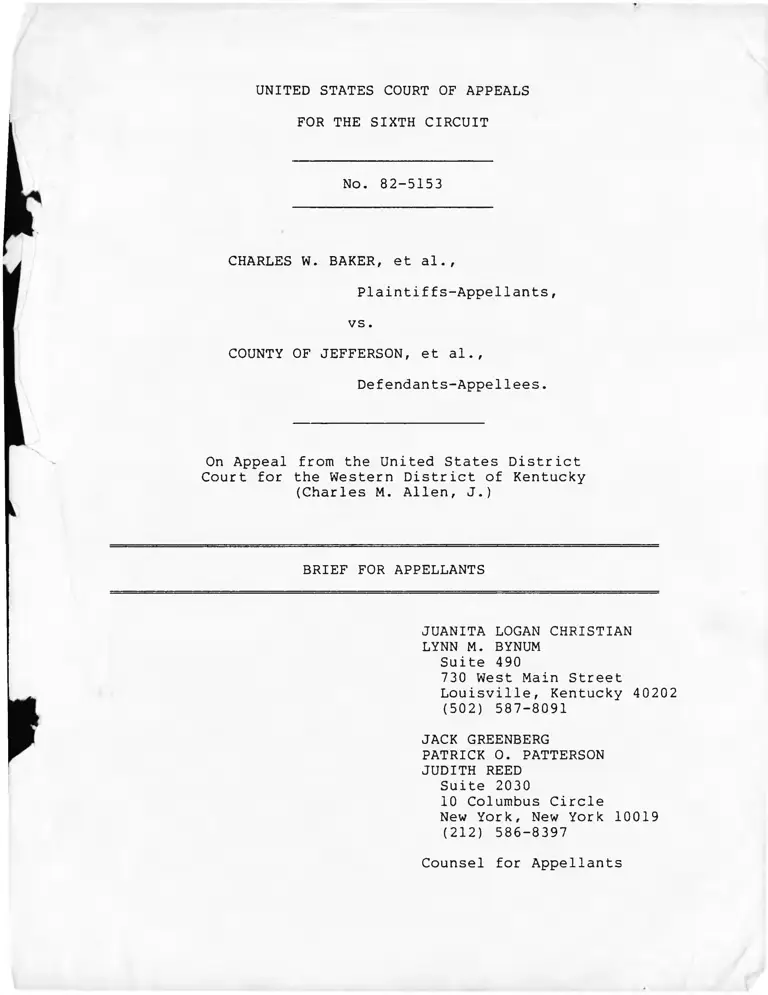 Baker v. Jefferson County Brief for Appellants preview
