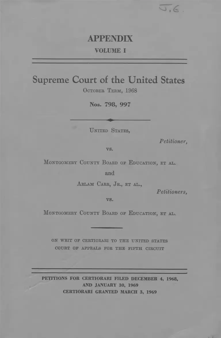 United States v. Montgomery County Board of Education Appendix Vol. 1 preview