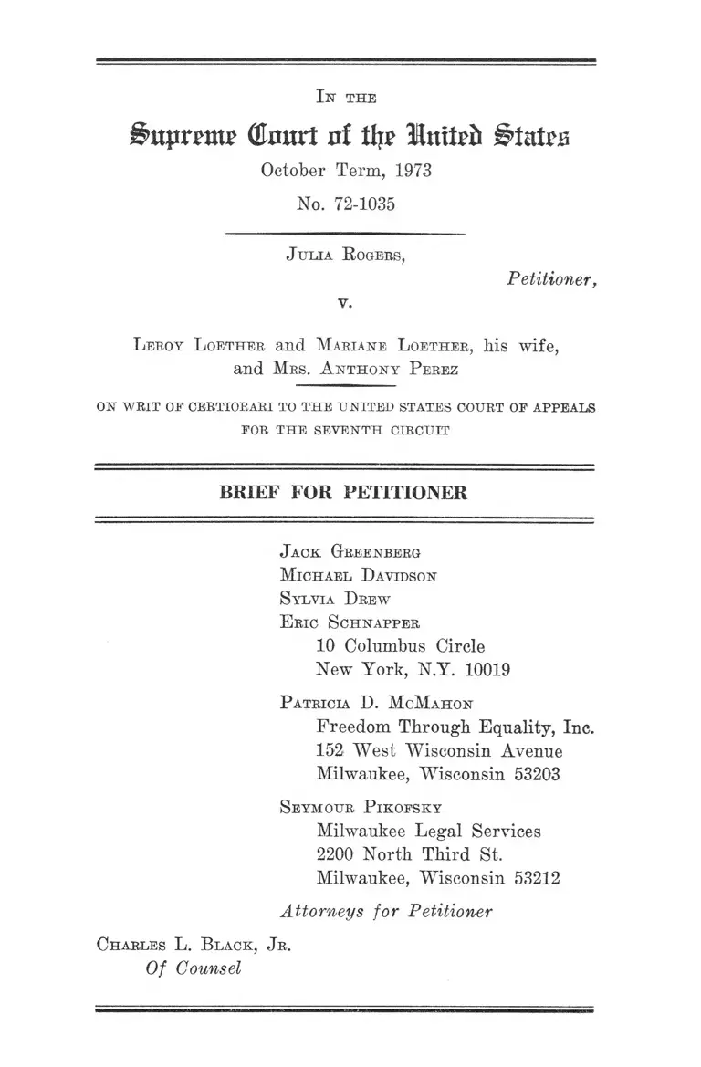 Rogers v Loether Brief for Petitioner preview