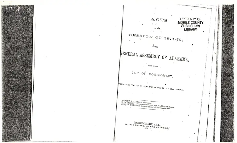 Excerpts from the General Assembly of Alabama Session of 1871-72 preview