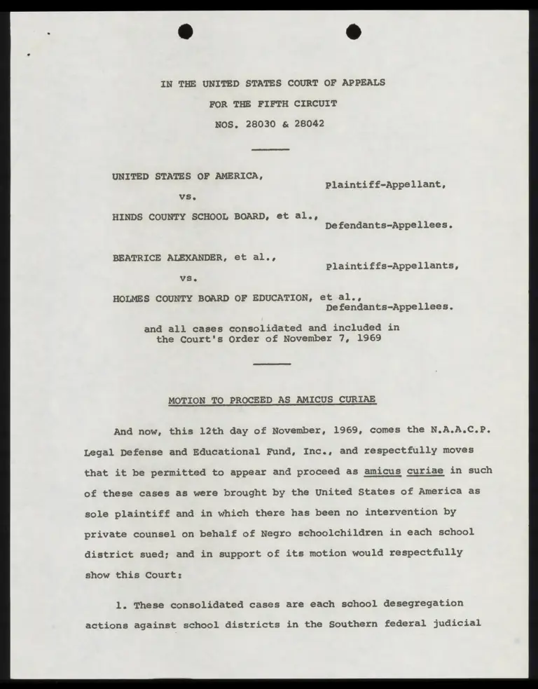 Motion to Proceed as Amicus Curiae; Memorandum Supporting Motion of LDF to Proceed as Amicus Curiae preview