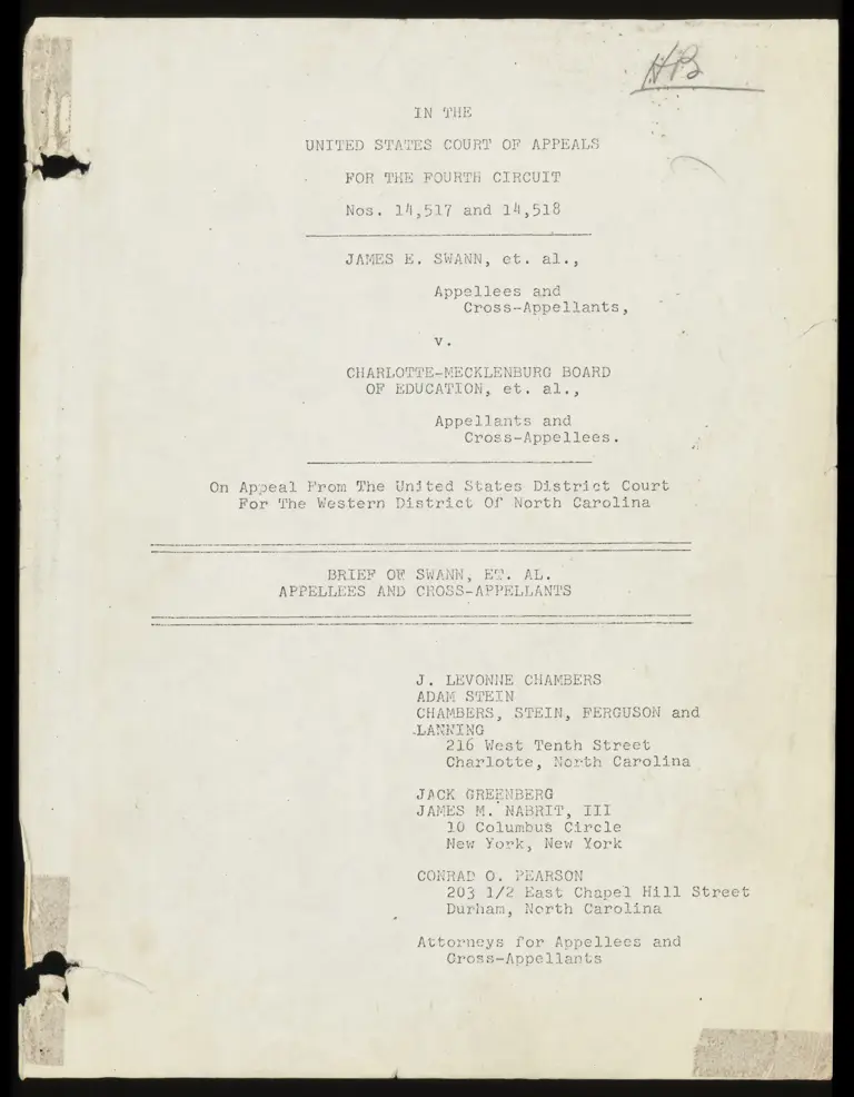 Brief of Swann, et al., Appellees and Cross-Appellants preview