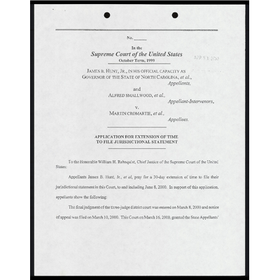 Application for Extension of Time to File Jurisdictional Statement preview