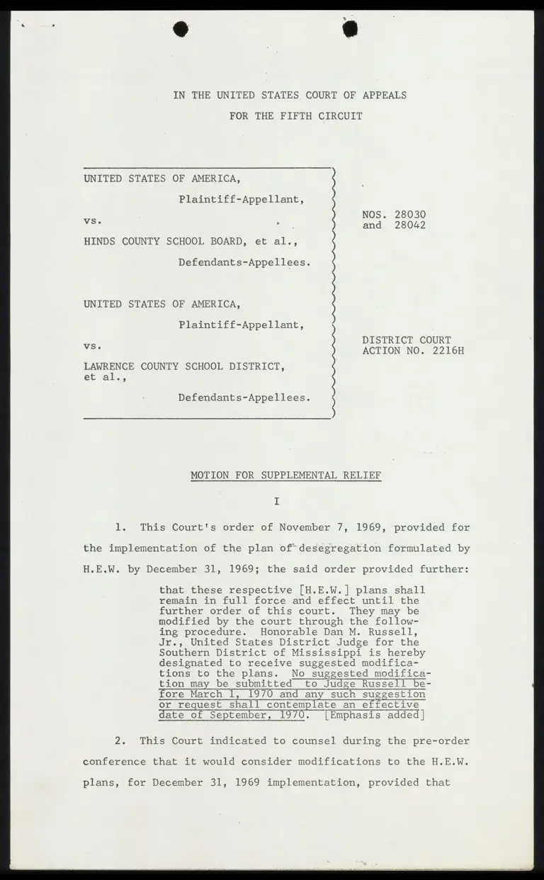 Motion for Supplemental Relief preview