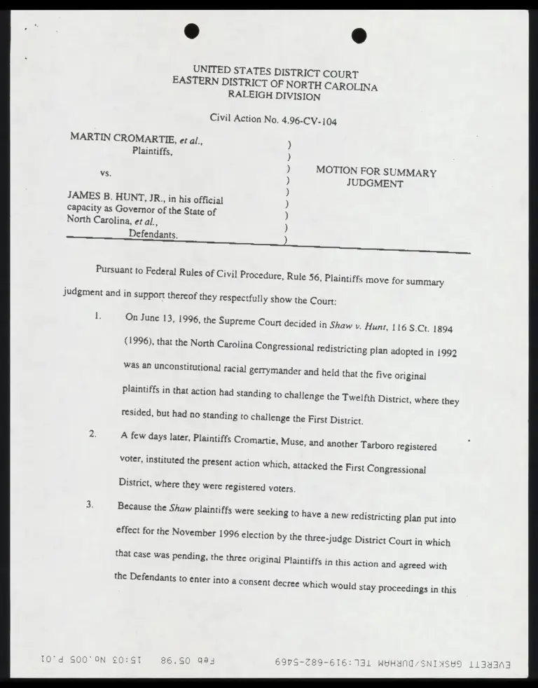 Motion for Summary Judgement and Brief in Support with Affidavits preview
