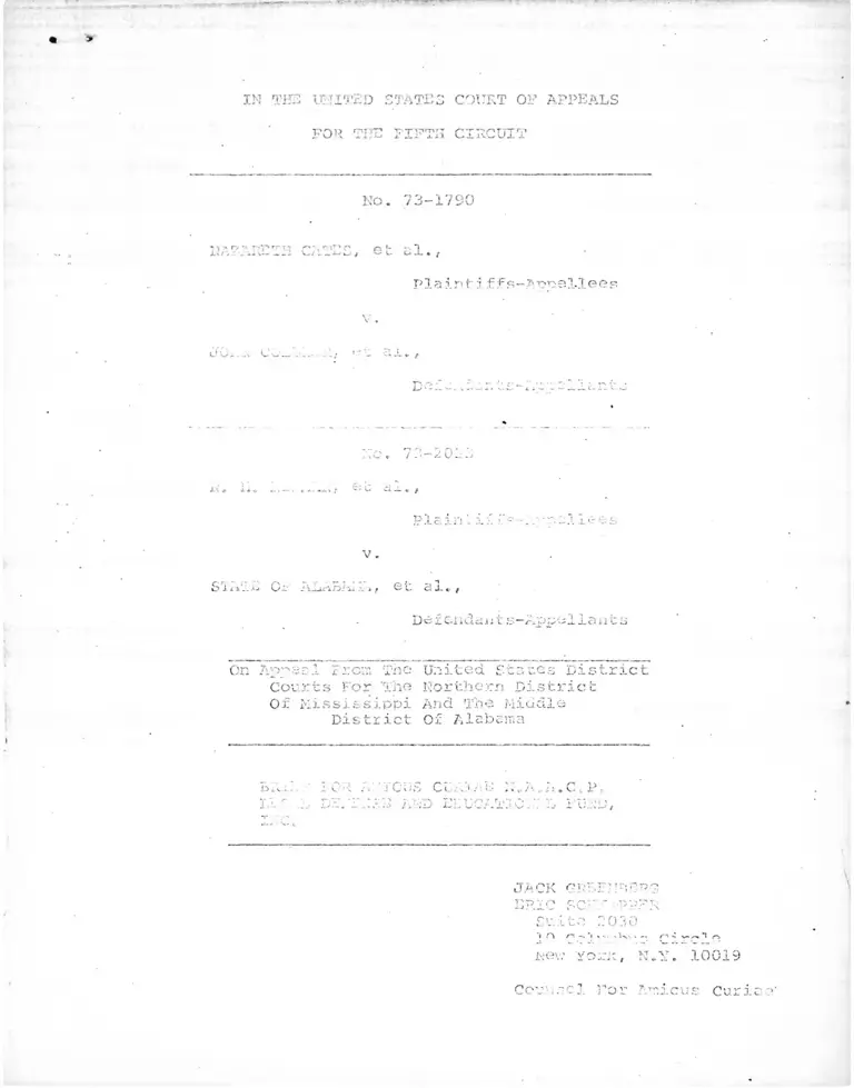 Gates v. Collier Brief for Amicus Curiae preview