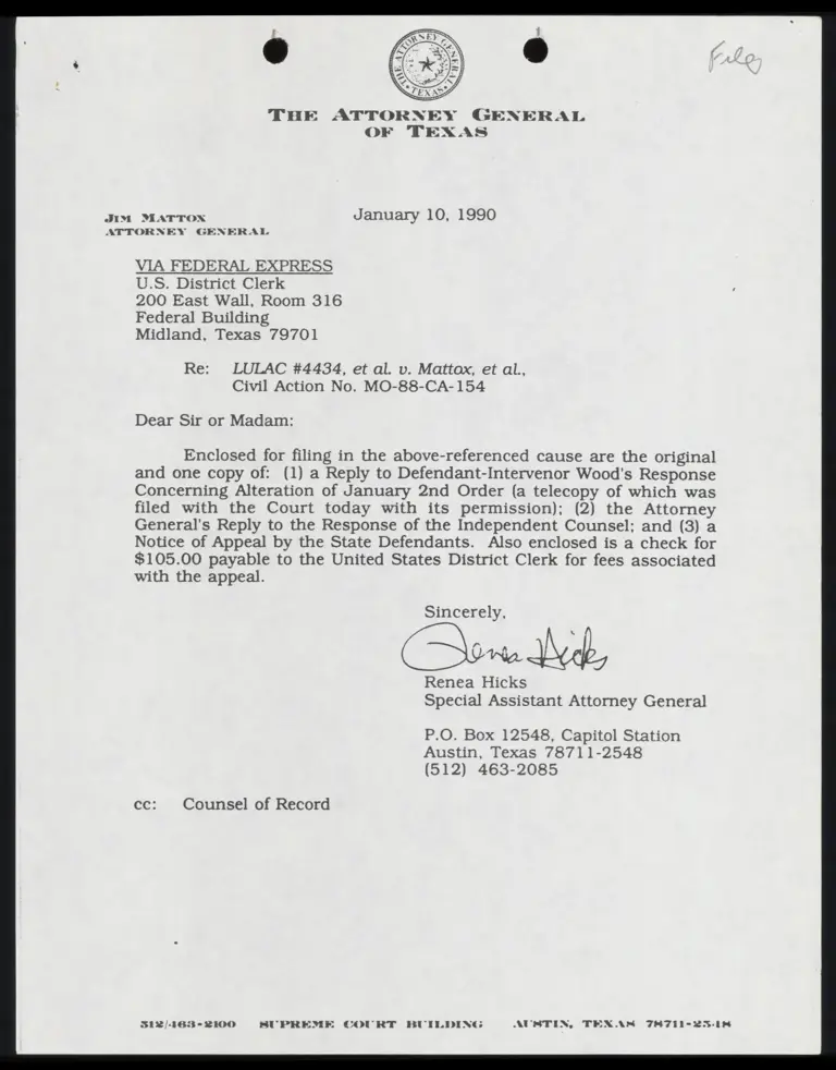 Reply to Defendant-Intervenor Wood's Response Concerning Alteration of January 2nd Order; Attorney General's Reply to the Response of the Independent Counsel; Notice of Appeal preview
