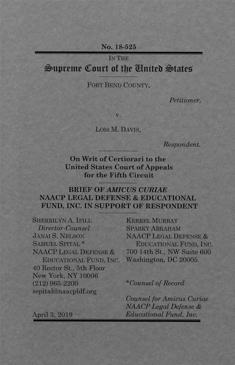 Ford Bend County v. Davis Brief of Amicus Curiae preview