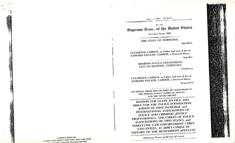 Motion for Leave to File and Brief for the Police Foundation et al. as Amici Curiae in Support of the Respondent-Appellee preview
