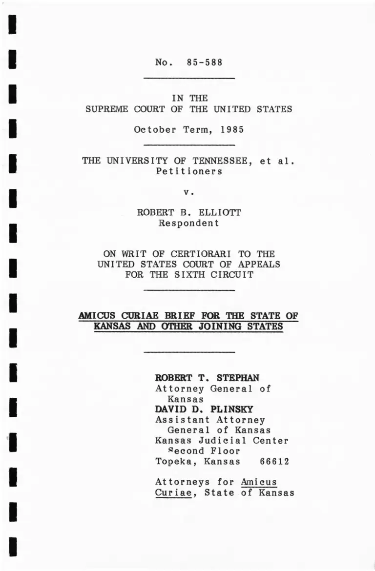 University of Tennessee v. Elliott Brief Amicus Curiae preview